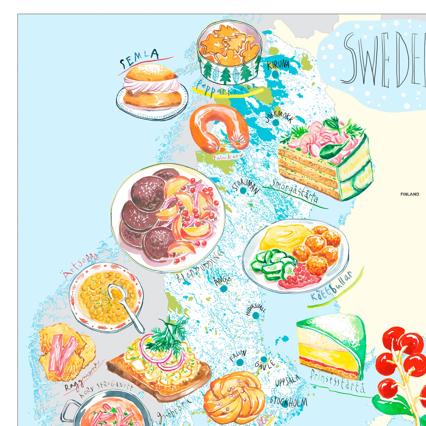Sweden food map