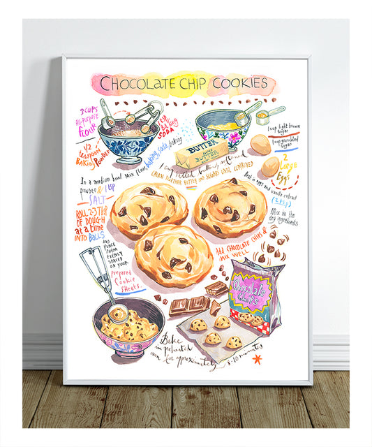 Chocolate chip cookie recipe poster