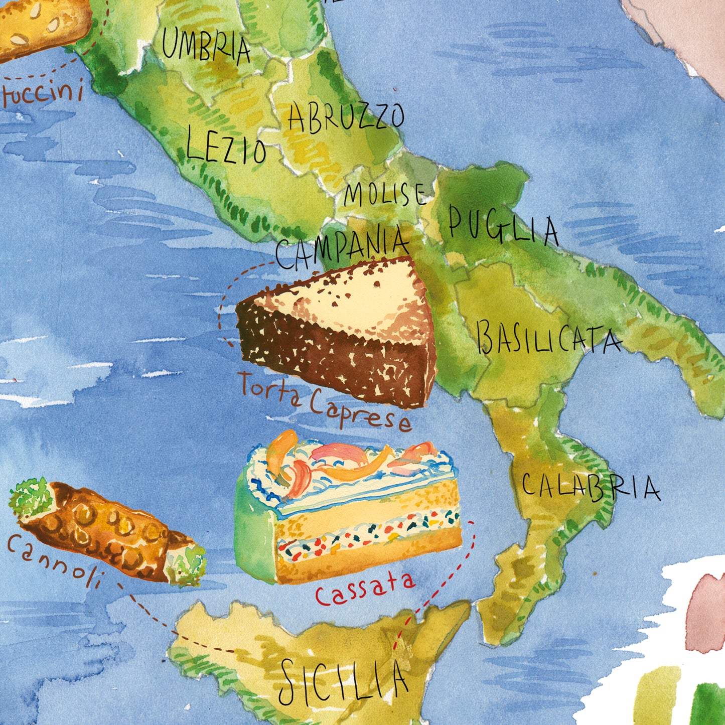 Italy pastry map