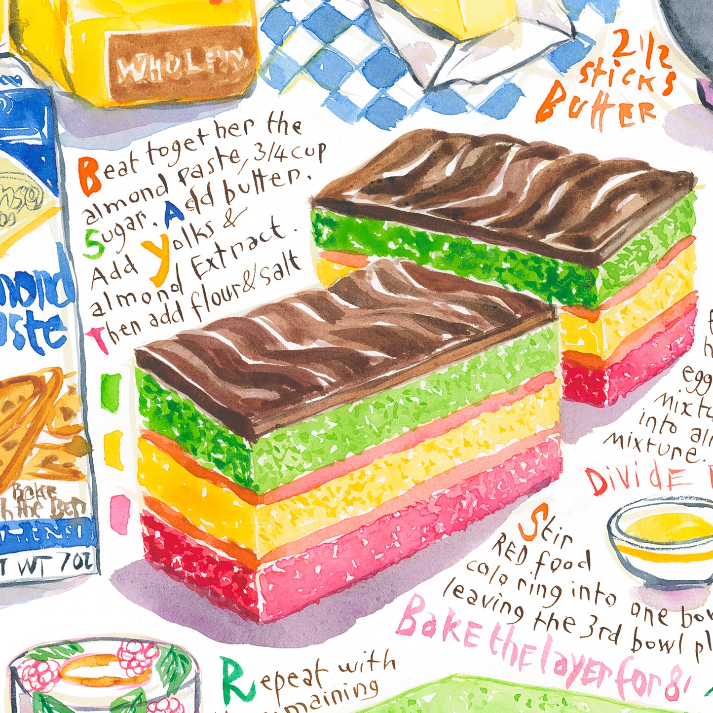 Les Rainbow Cookies - Gâteaux arc-en-ciel