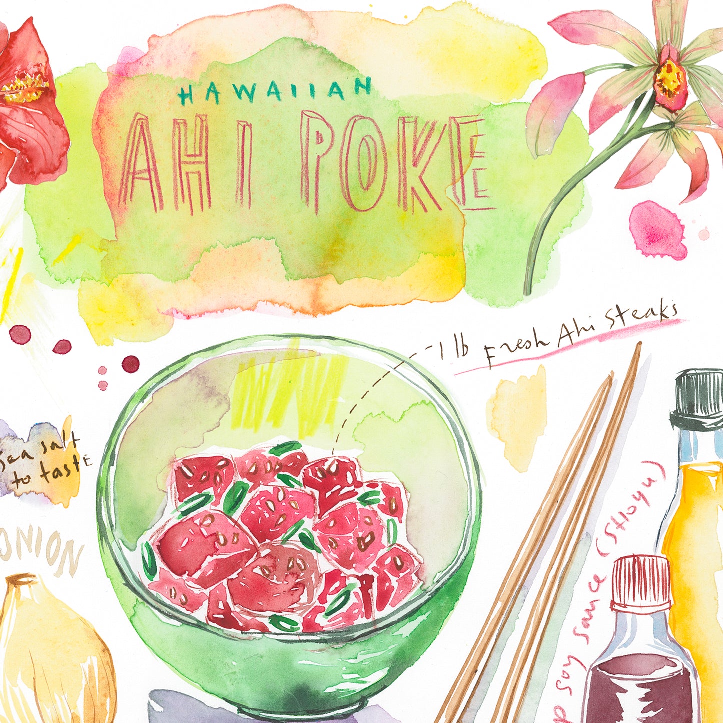 Hawaiian AHI POKE bowl recipe