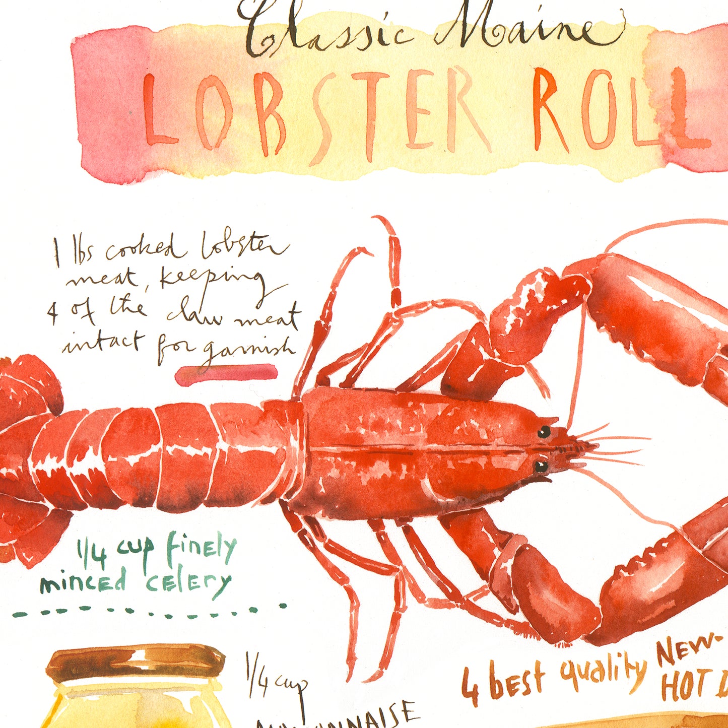 Classic Maine Lobster Roll recipe print
