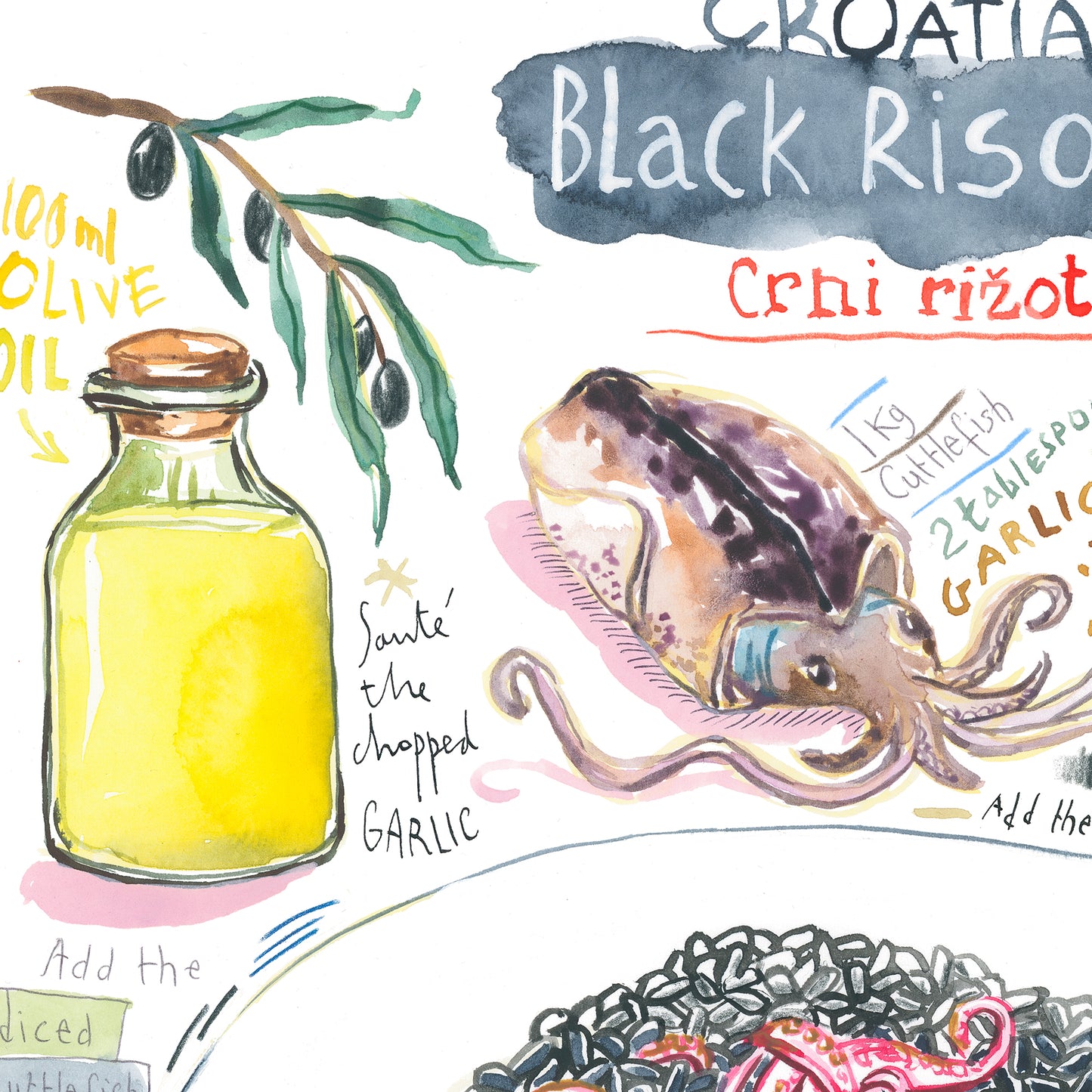 Croatian Black Risotto recipe - Crni Rižot