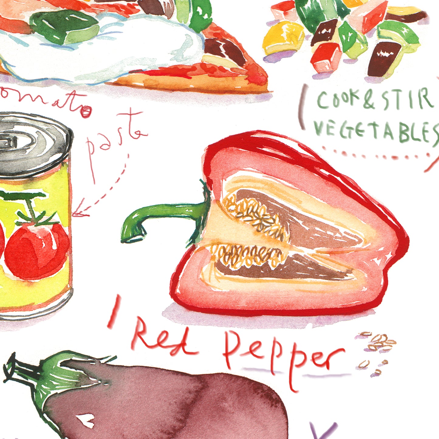 Vegetarian Pizza recipe print
