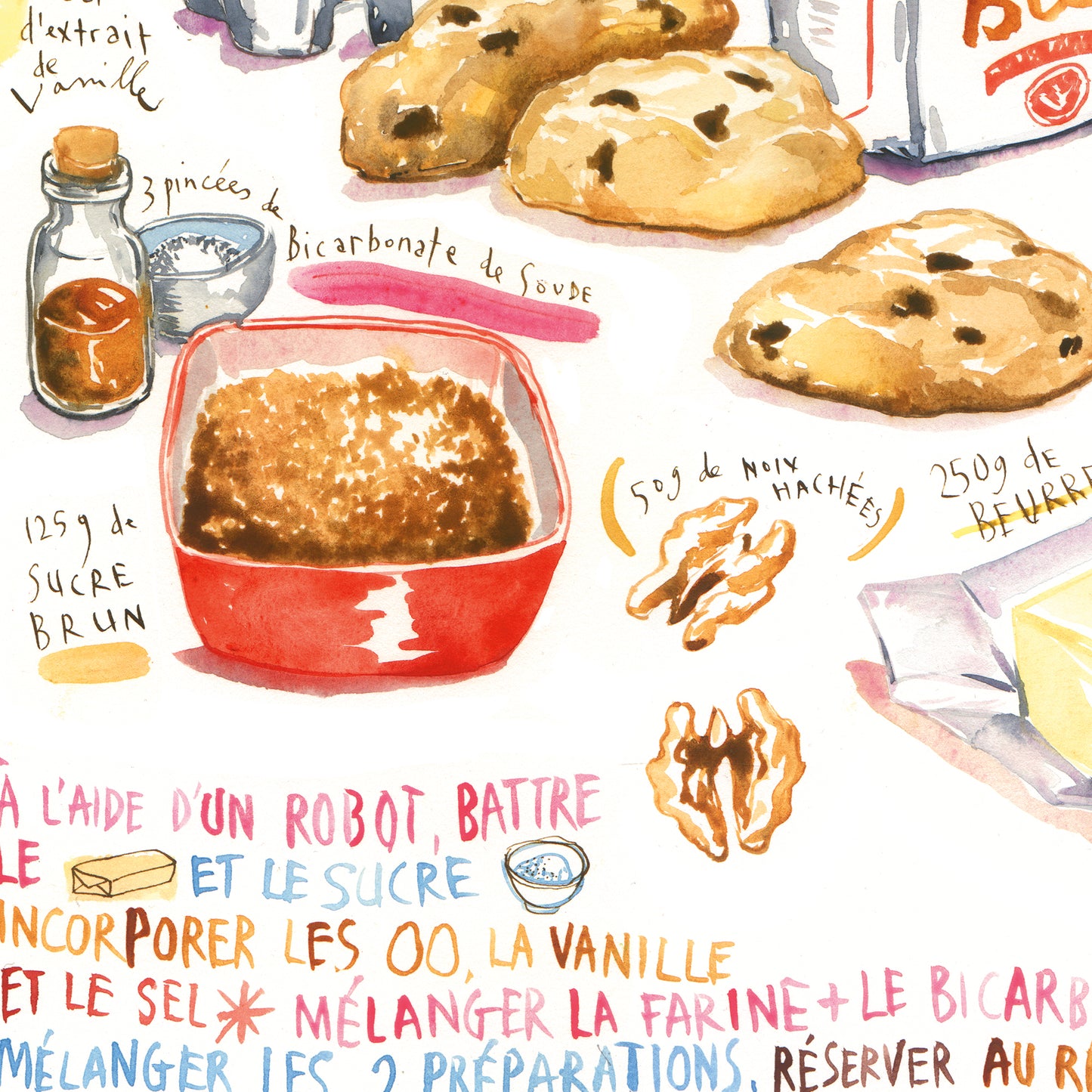 Chocolate chip cookie recipe in French - Cookies aux pépites de chocolat
