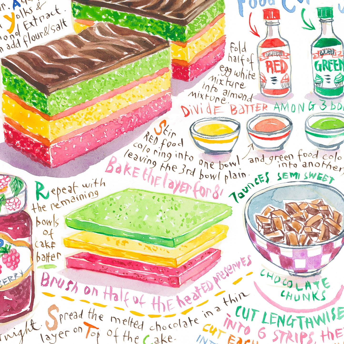 Les Rainbow Cookies - Gâteaux arc-en-ciel