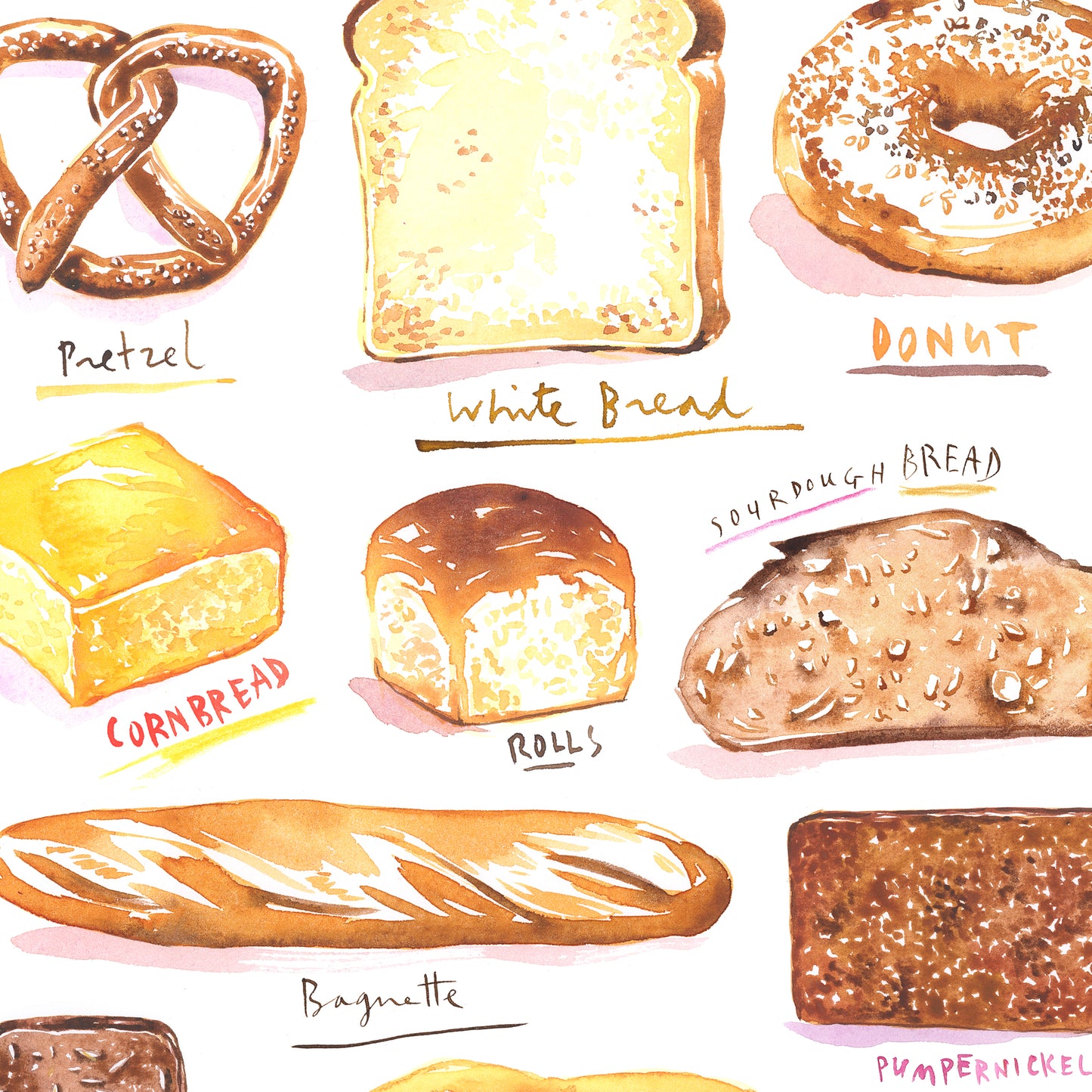 Types of Bread print