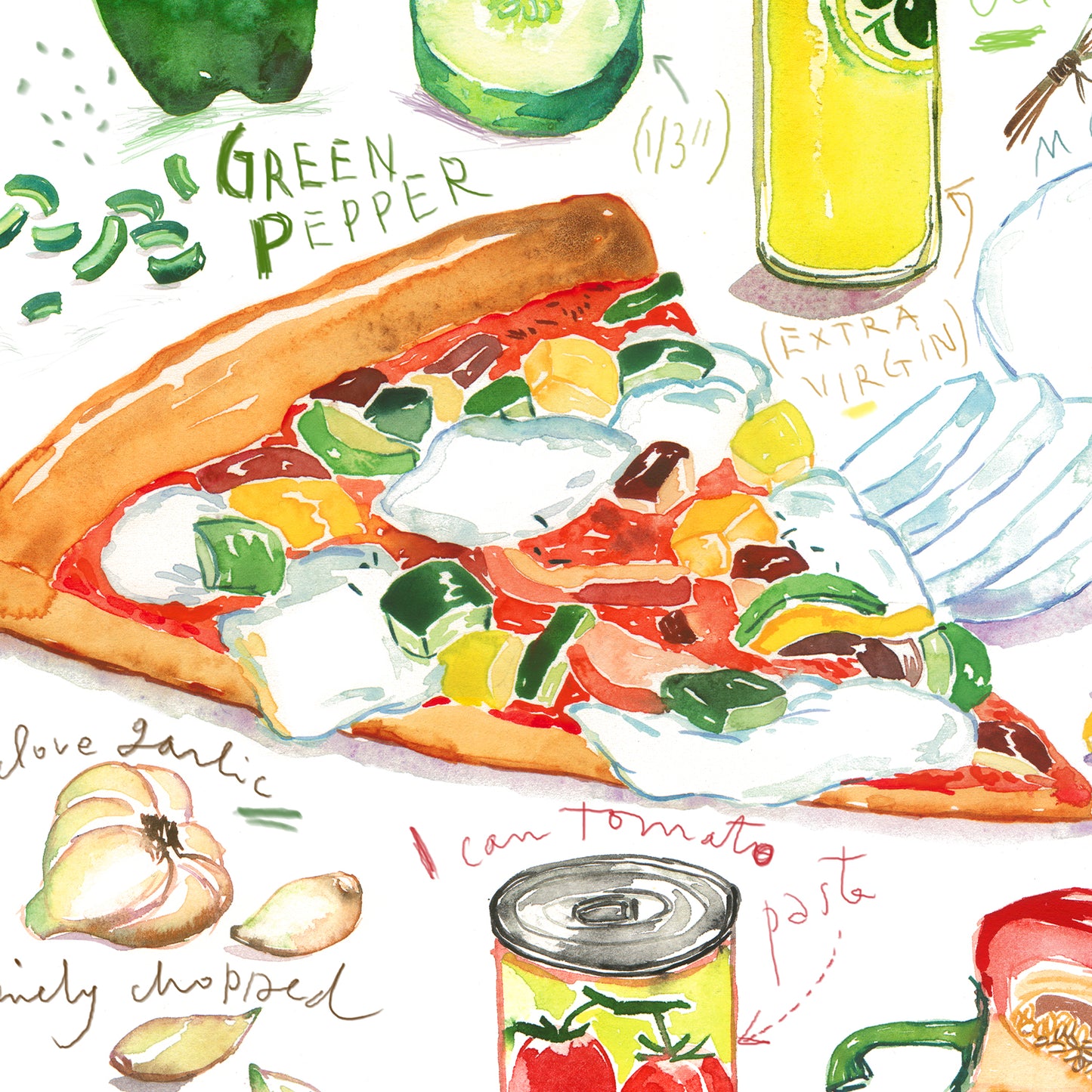 Vegetarian Pizza recipe print