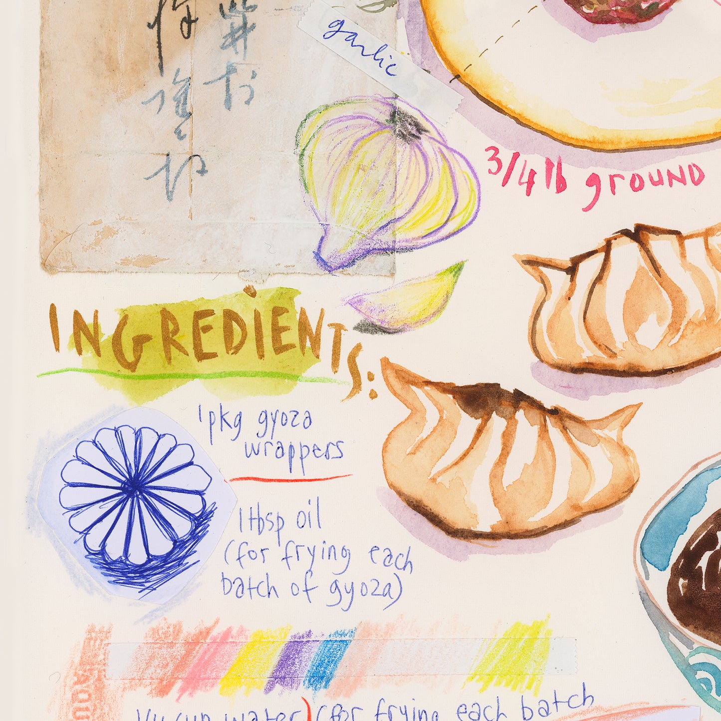 Dumpling recipe poster - Gyoza