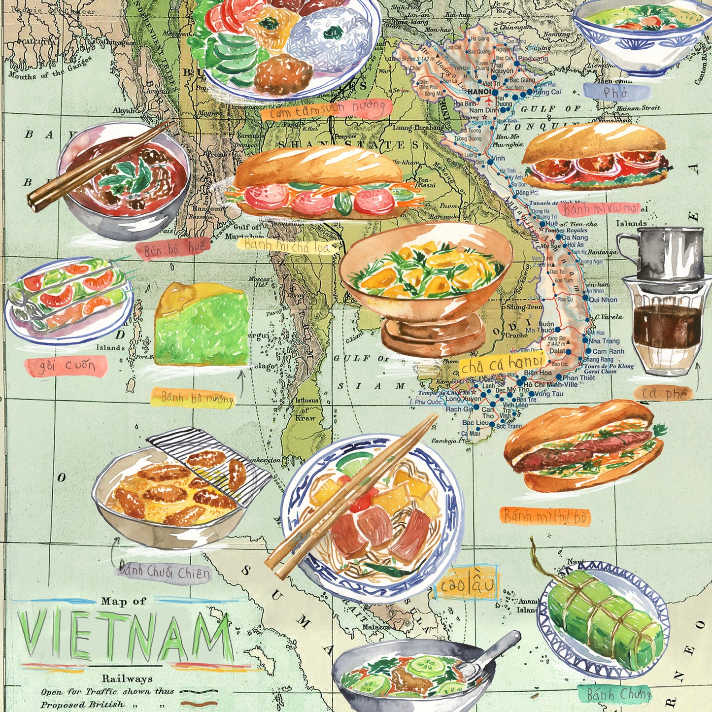 Vietnam food map