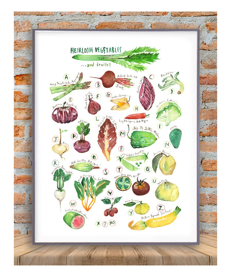 ABC Heirloom vegetable alphabet poster