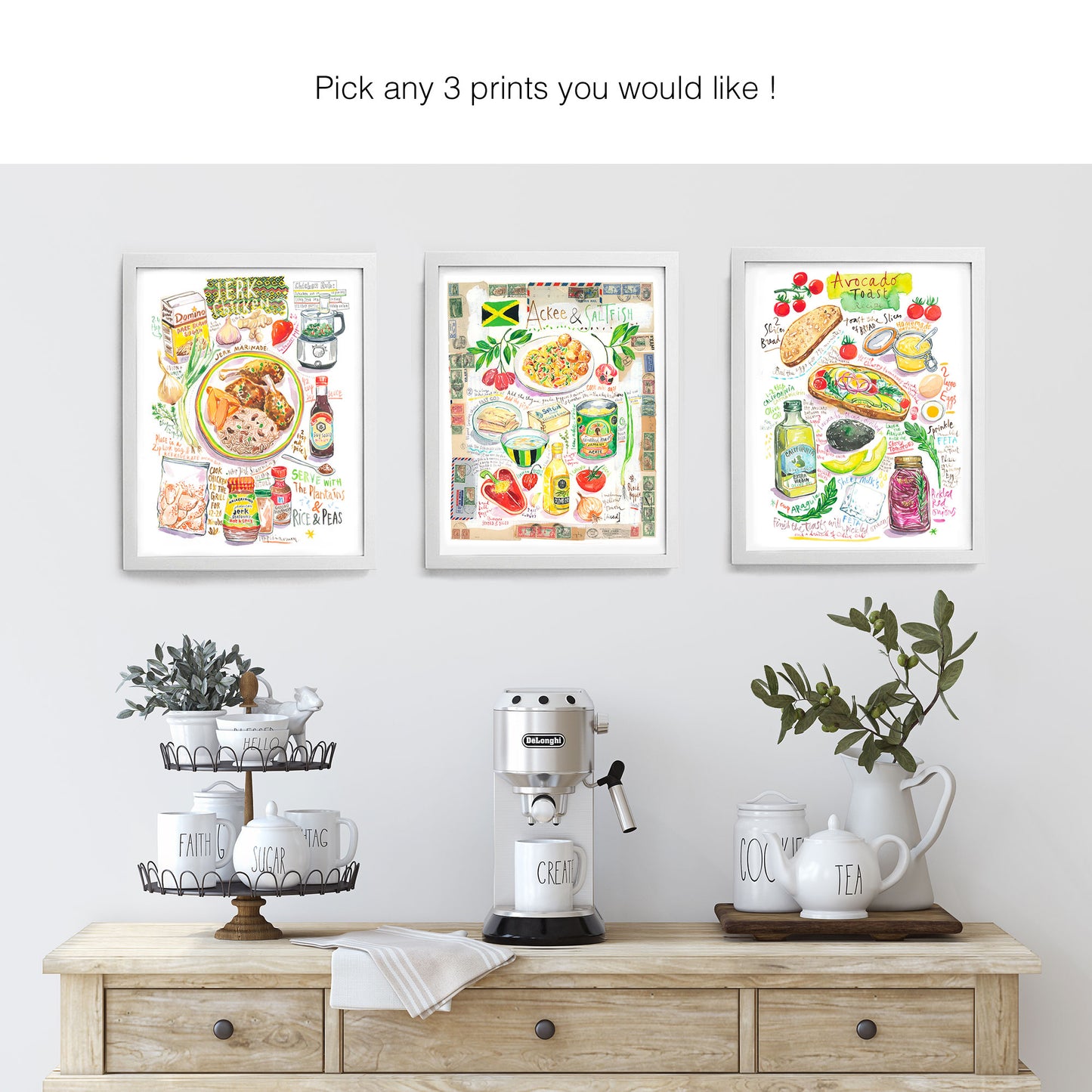 Set of 3 prints. Choose any three prints