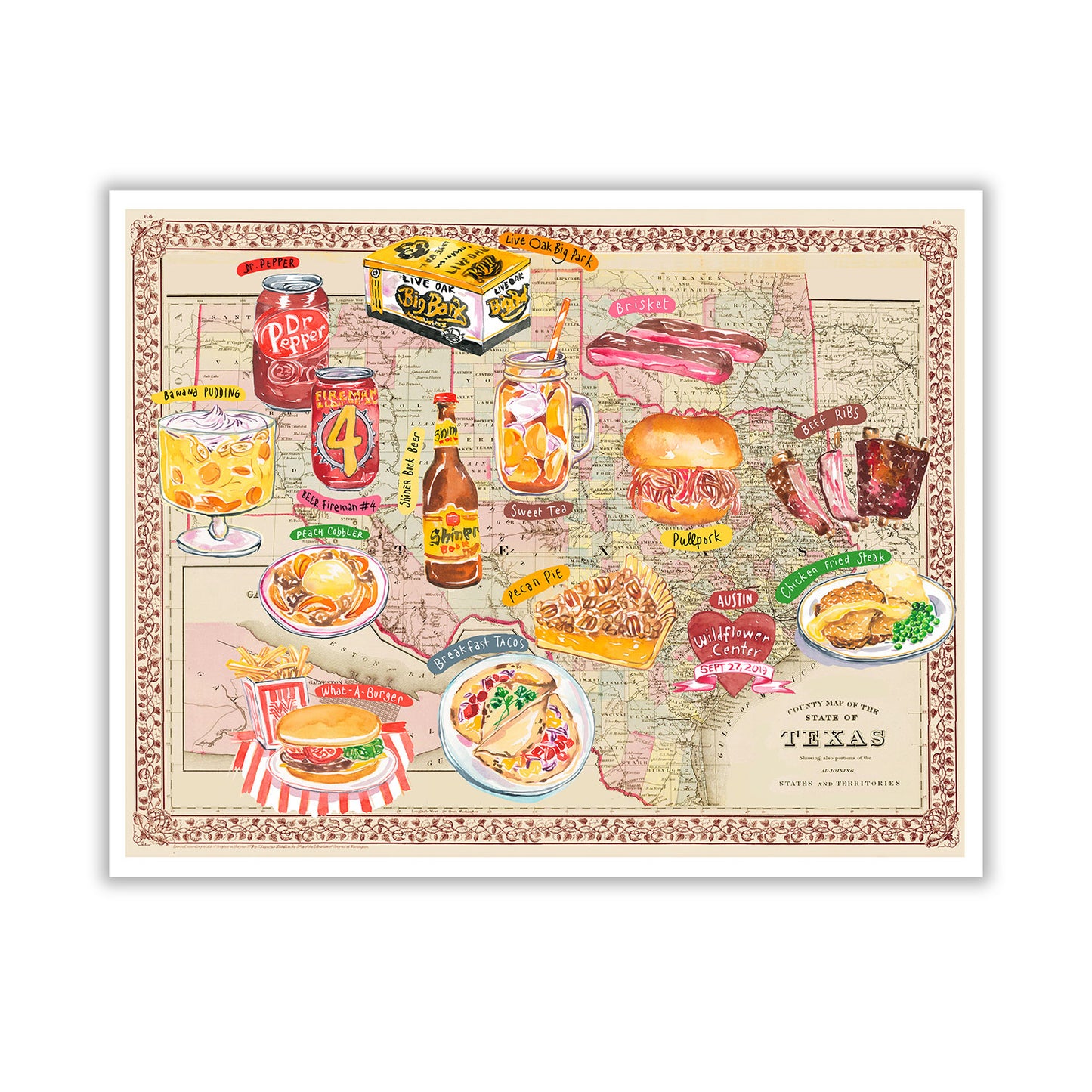 Custom Food Map print