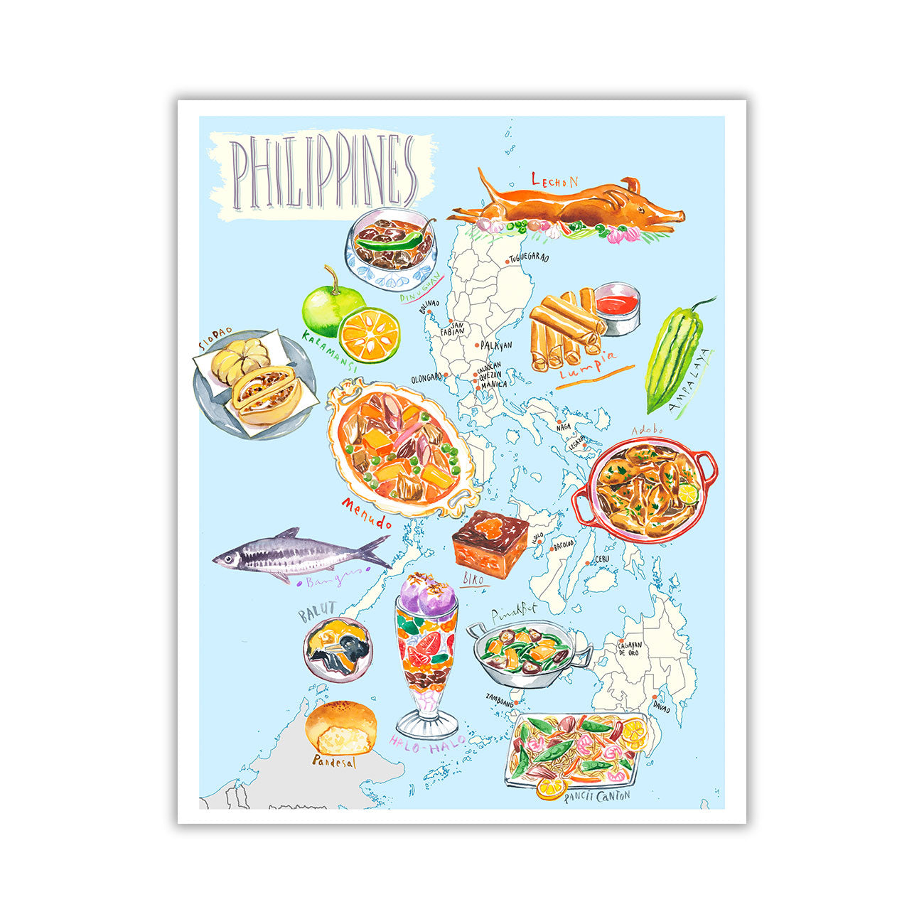 Custom Food Map print