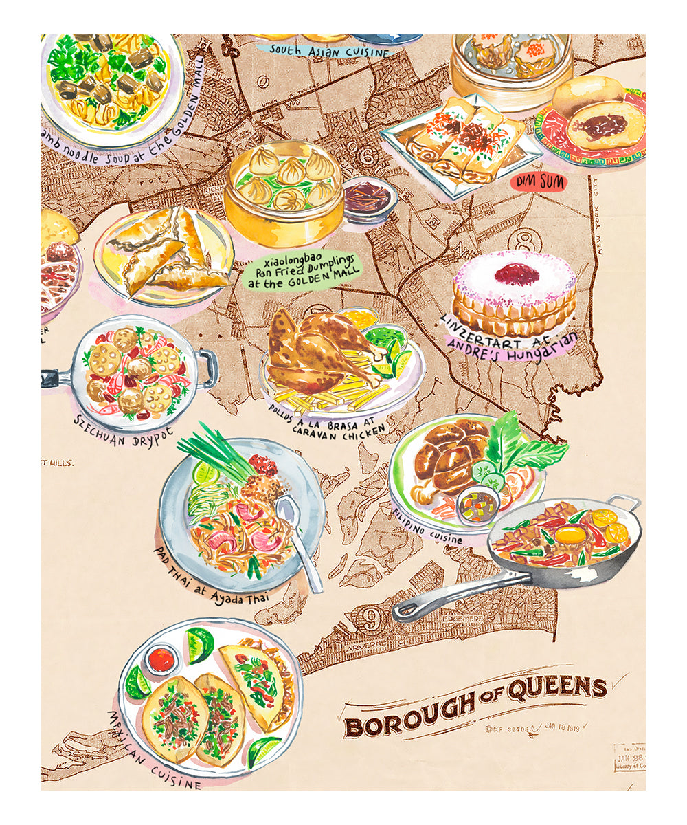 Custom Food Map print