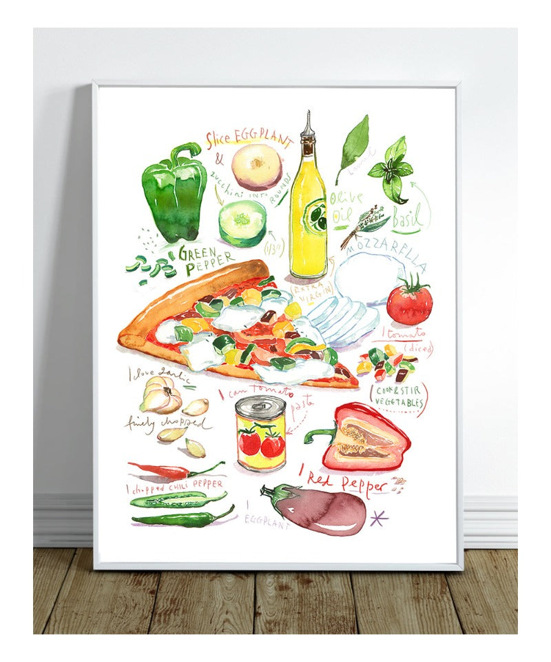 Vegetarian Pizza recipe print
