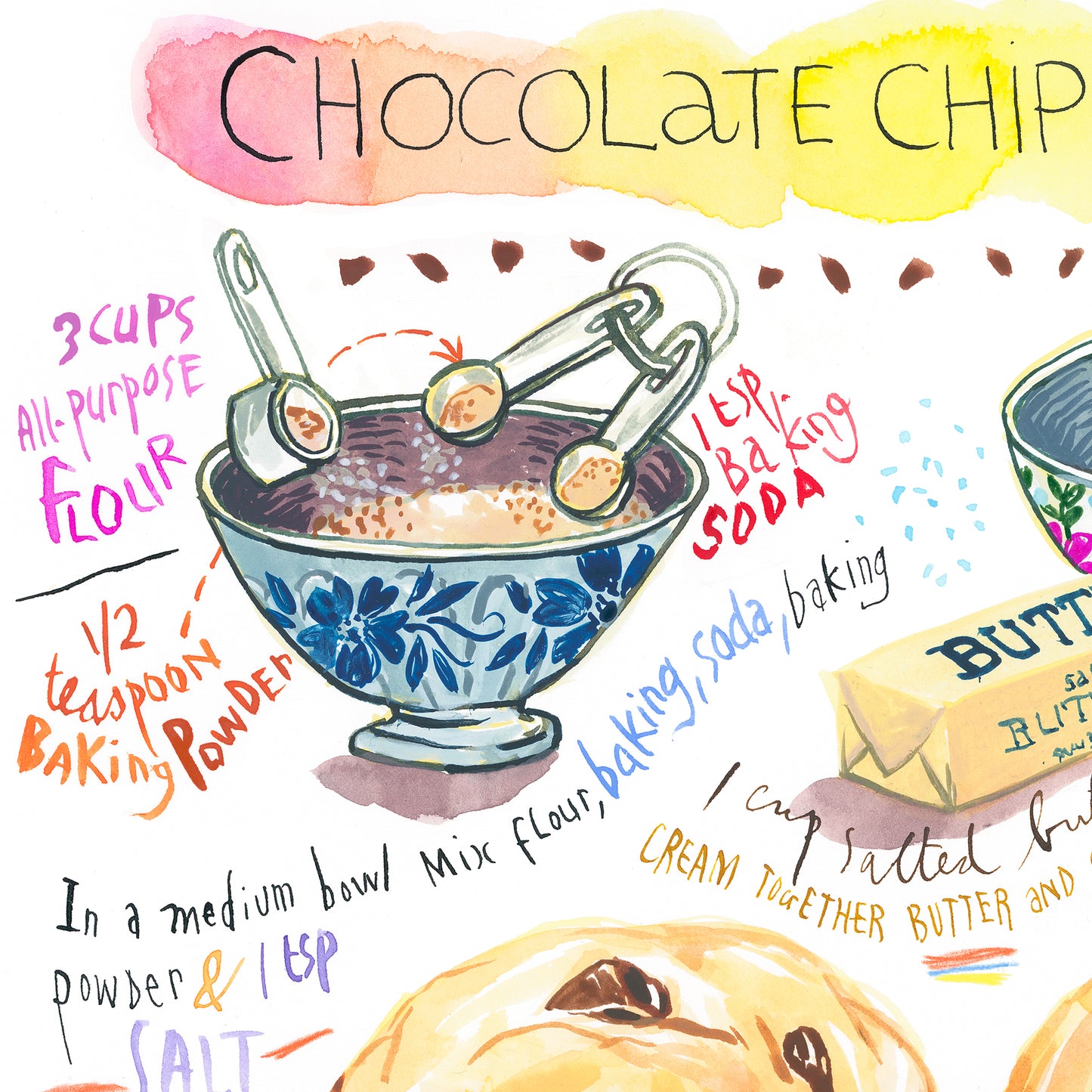 Chocolate chip cookie recipe poster