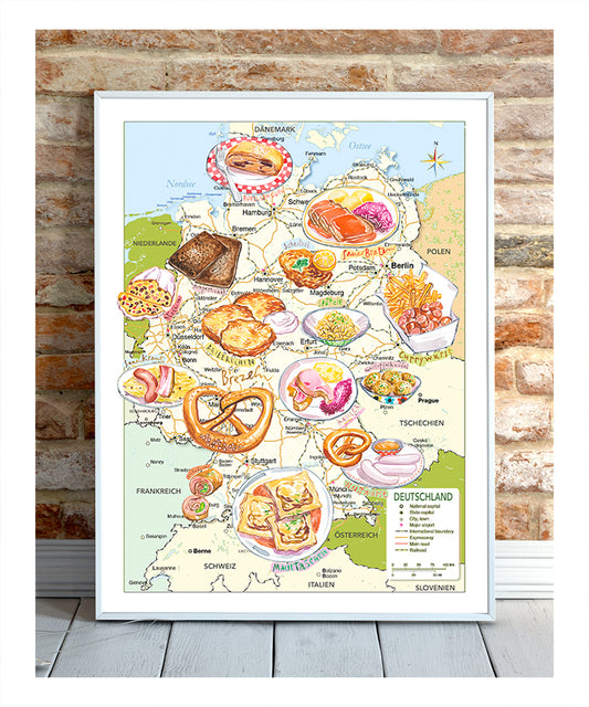 Carte de l'Allemagne et ses Spécialités Culinaires