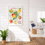 large size of a watercolor apples varieties art printframed in a home space