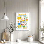 This is a watercolor illustration depicting the classic American dessert made with a creamy banana-flavored custard filling, poured into a crust, and topped with whipped cream.

It is a fine art print of Lucile’s original watercolor painting.

The artwork is faithfully reproduced on high-quality cold press paper using archival pigment inks for lasting color and detail.