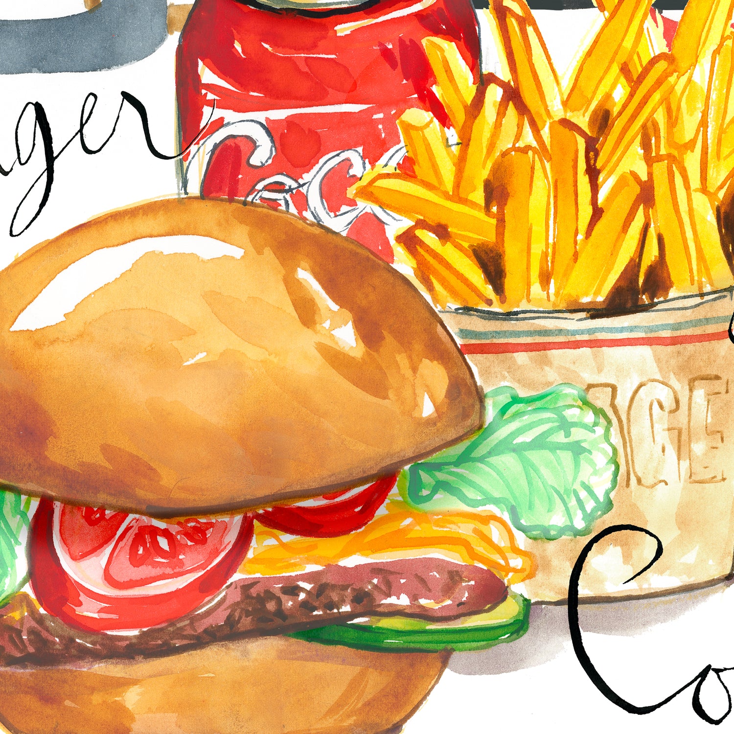 Burger, Fries and Soda