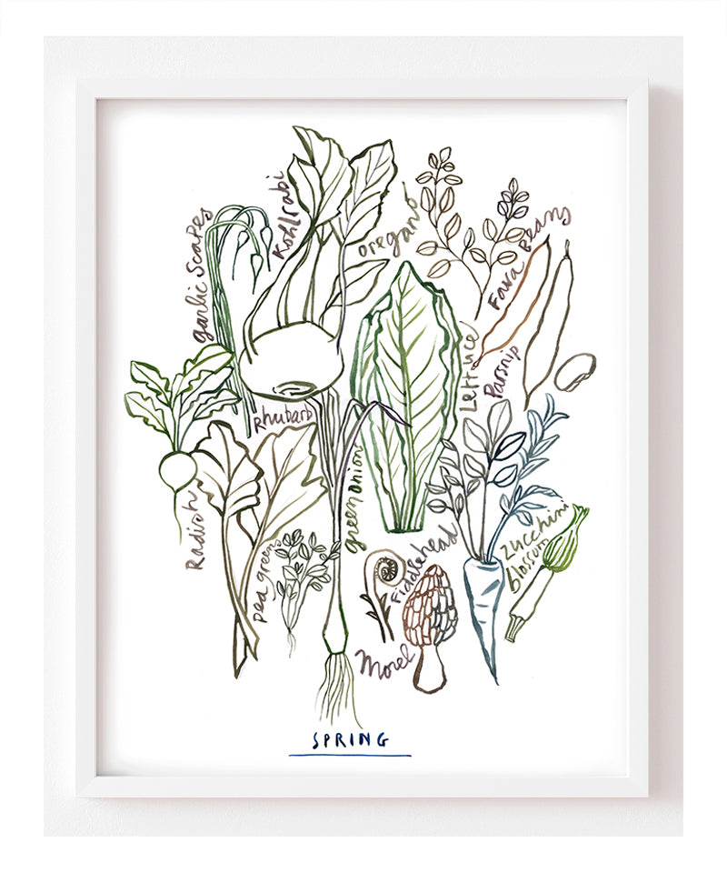 Légumes de printemps - Nuances de gris colorés