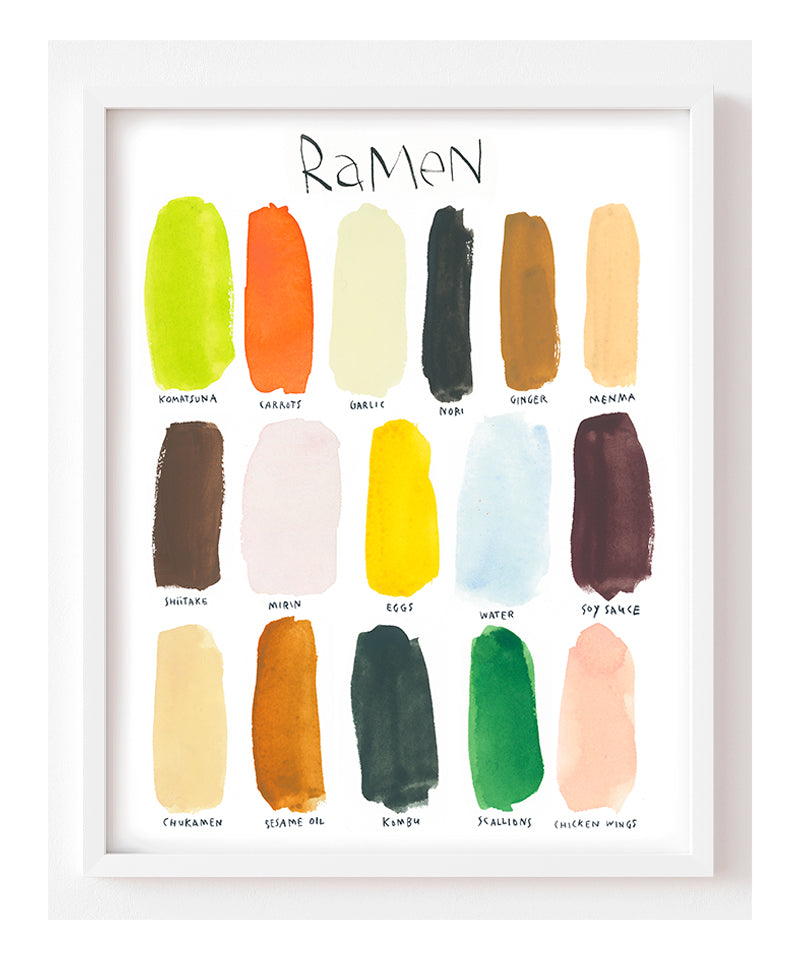 Color Palette of a Bowl of Ramen Abstract Kitchen Wall Art – LucilesKitchen