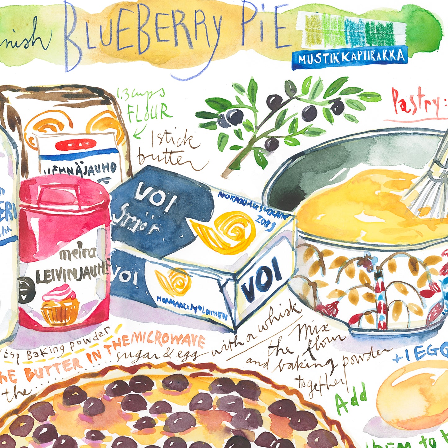 Finnish Blueberry Pie recipe