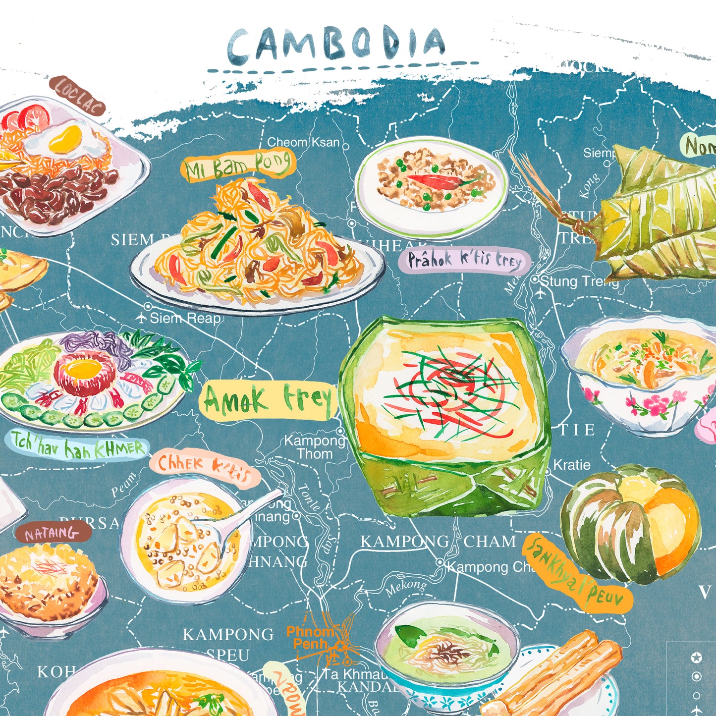 Cambodia Food Map