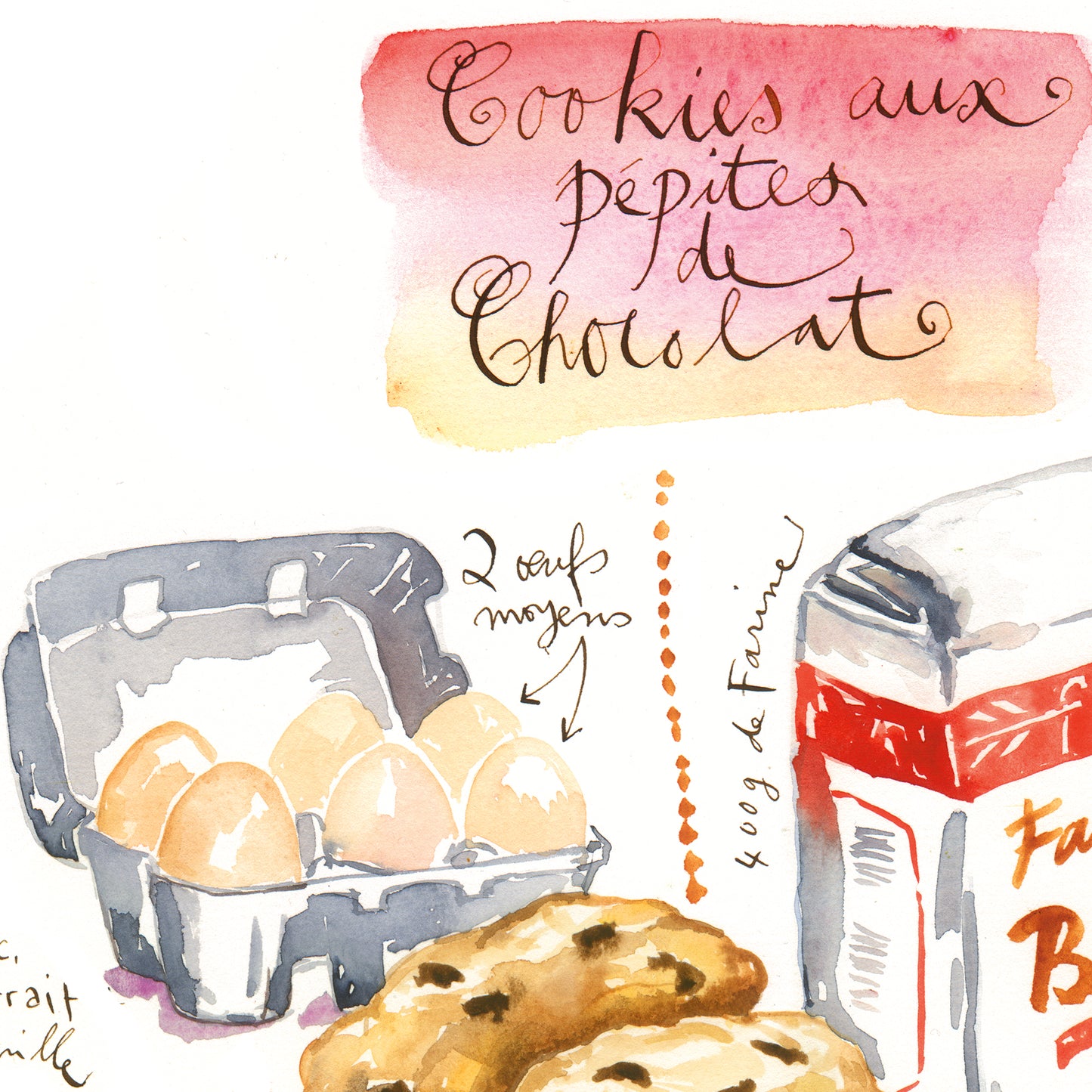 Chocolate chip cookie recipe in French - Cookies aux pépites de chocolat