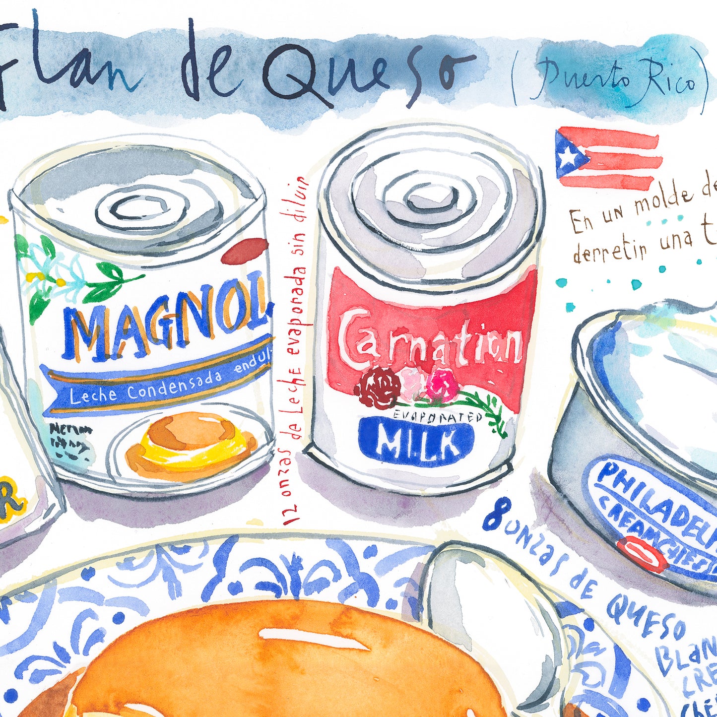 Flan de Queso recipe from Puerto Rico