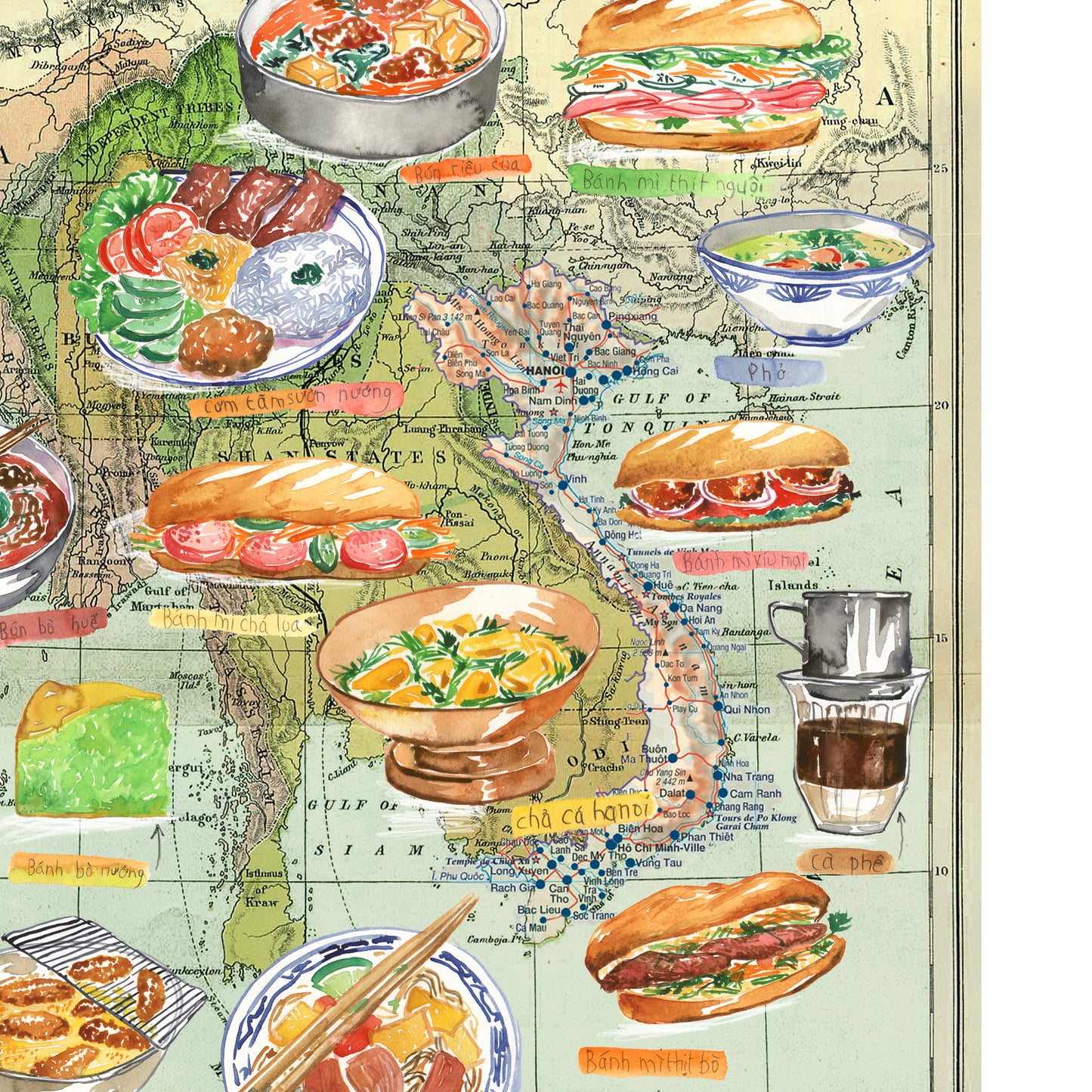 Vietnam food map