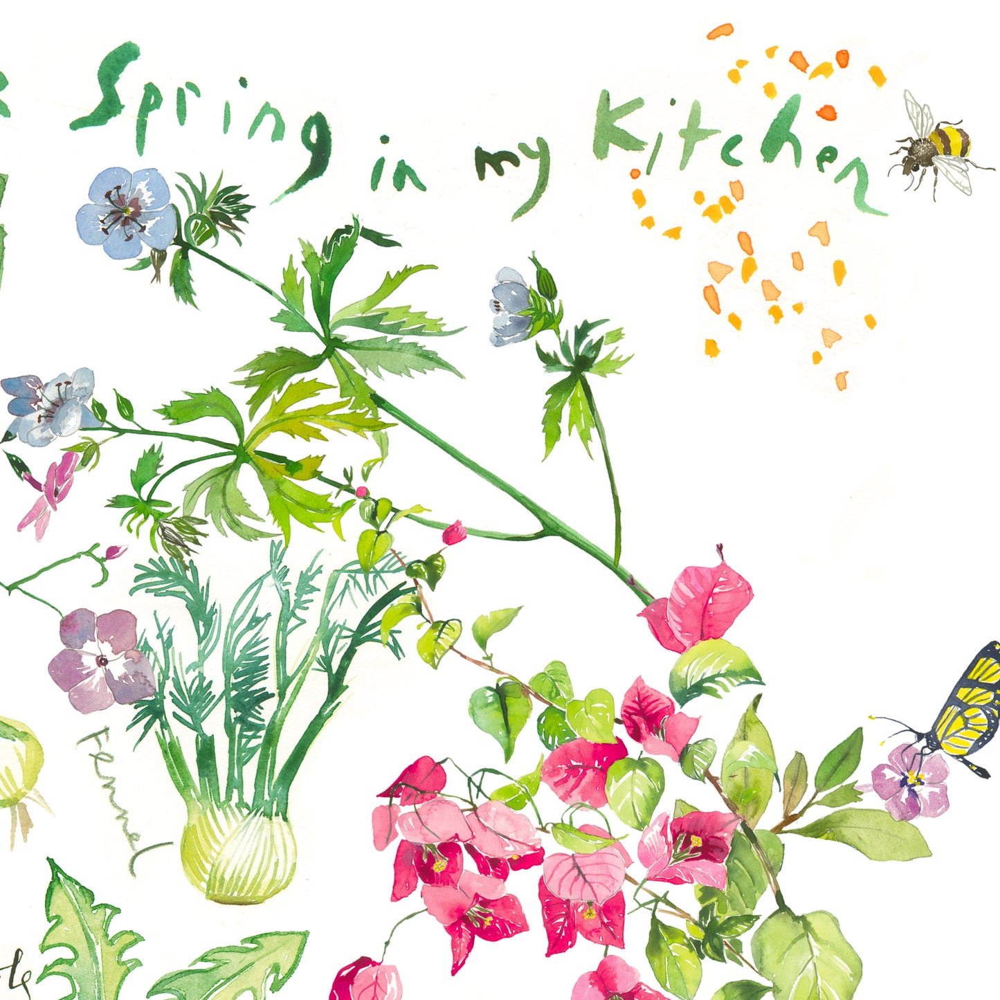 Spring flowers and vegetables