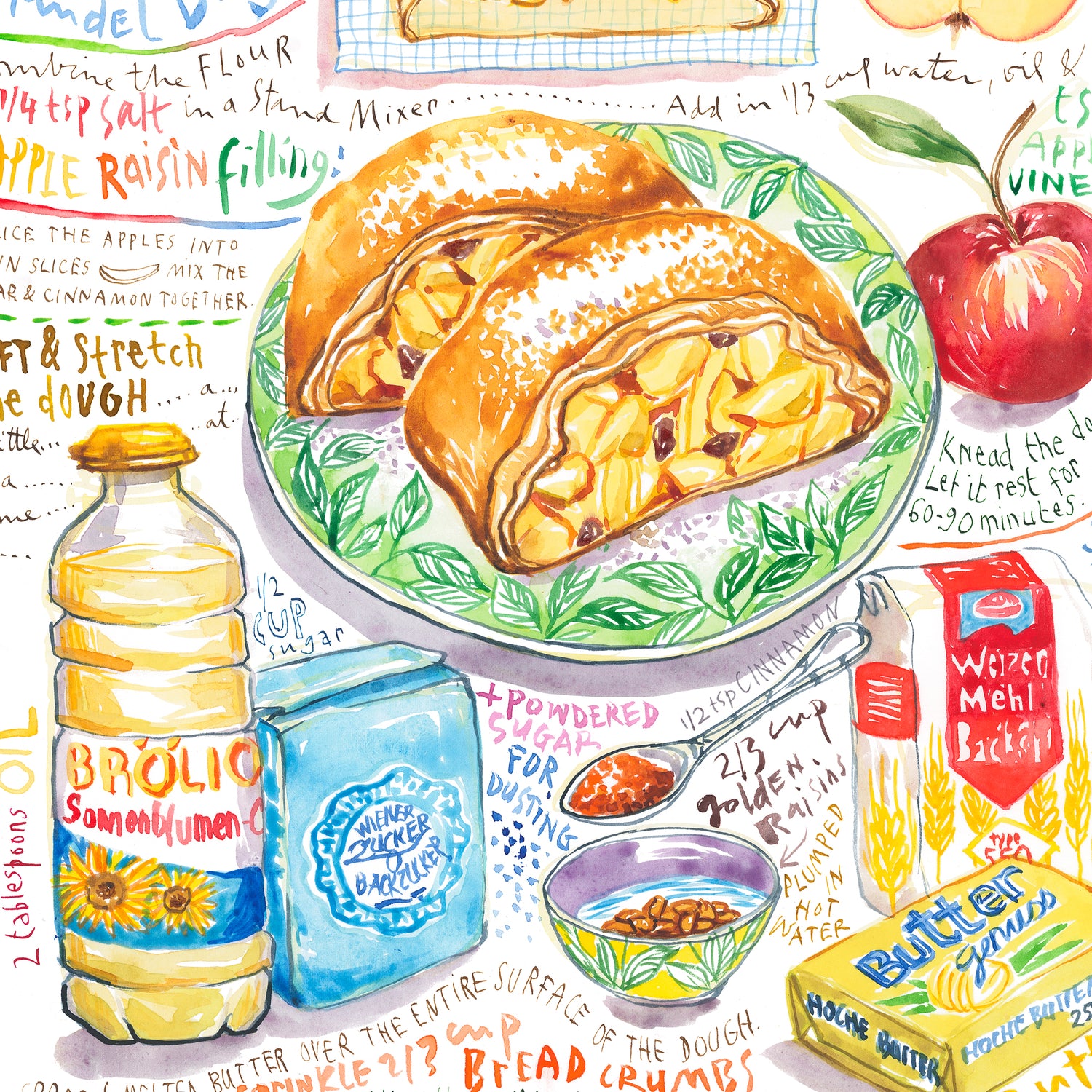 La recette du strudel aux pommes - Apfelstrudel