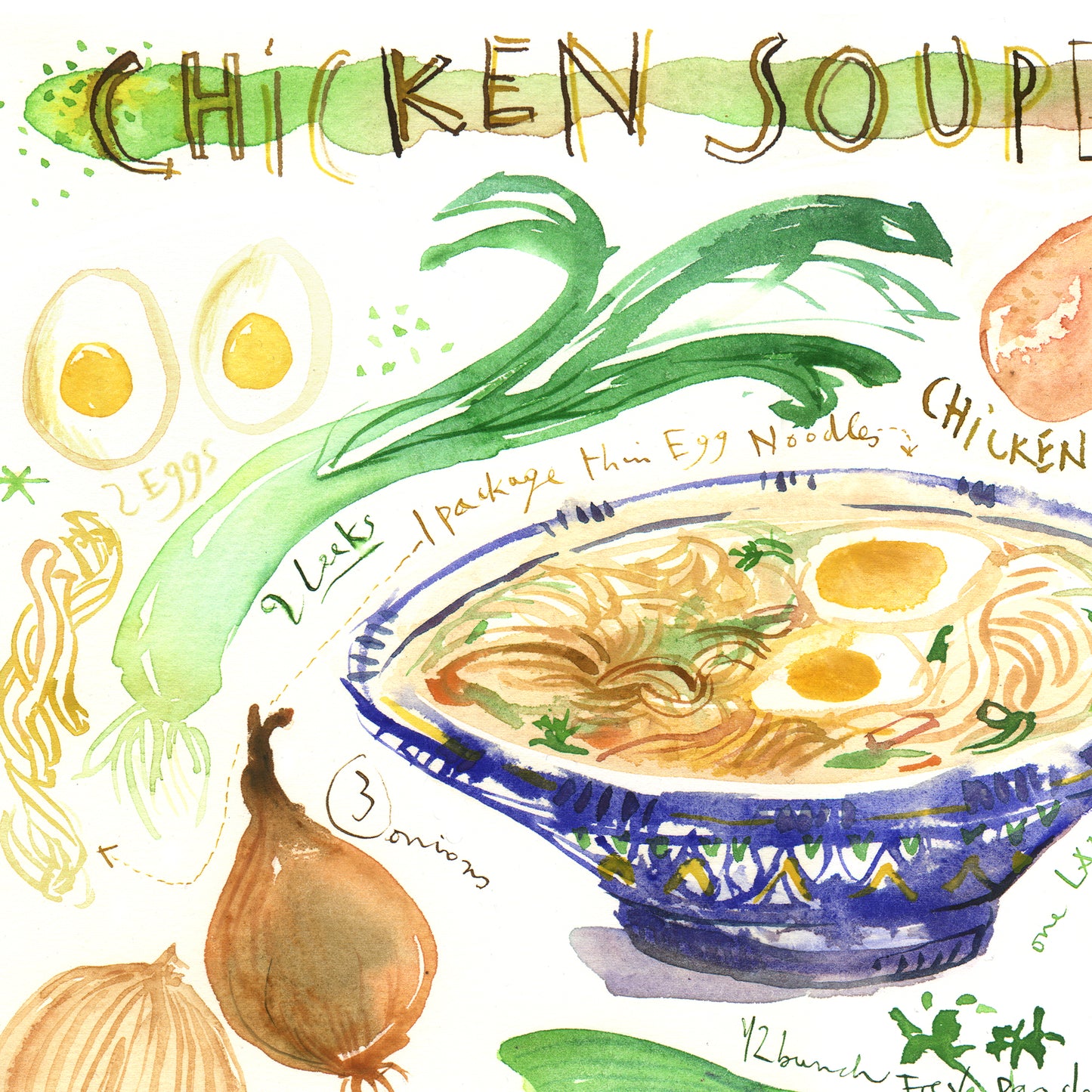 Chicken soup recipe  ( "Jewish penicillin" )