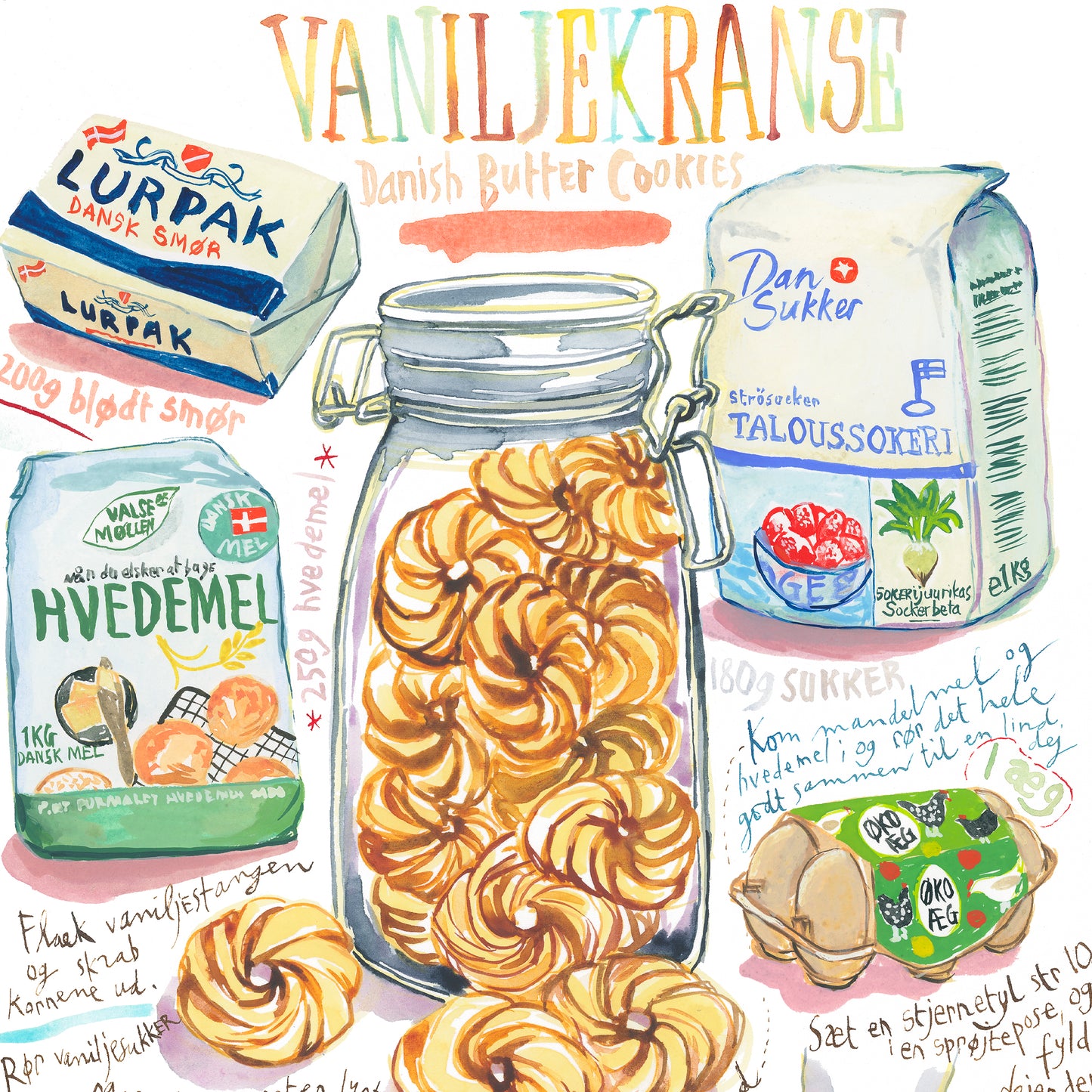 Danish Butter Cookie recipe - Vaniljekranse