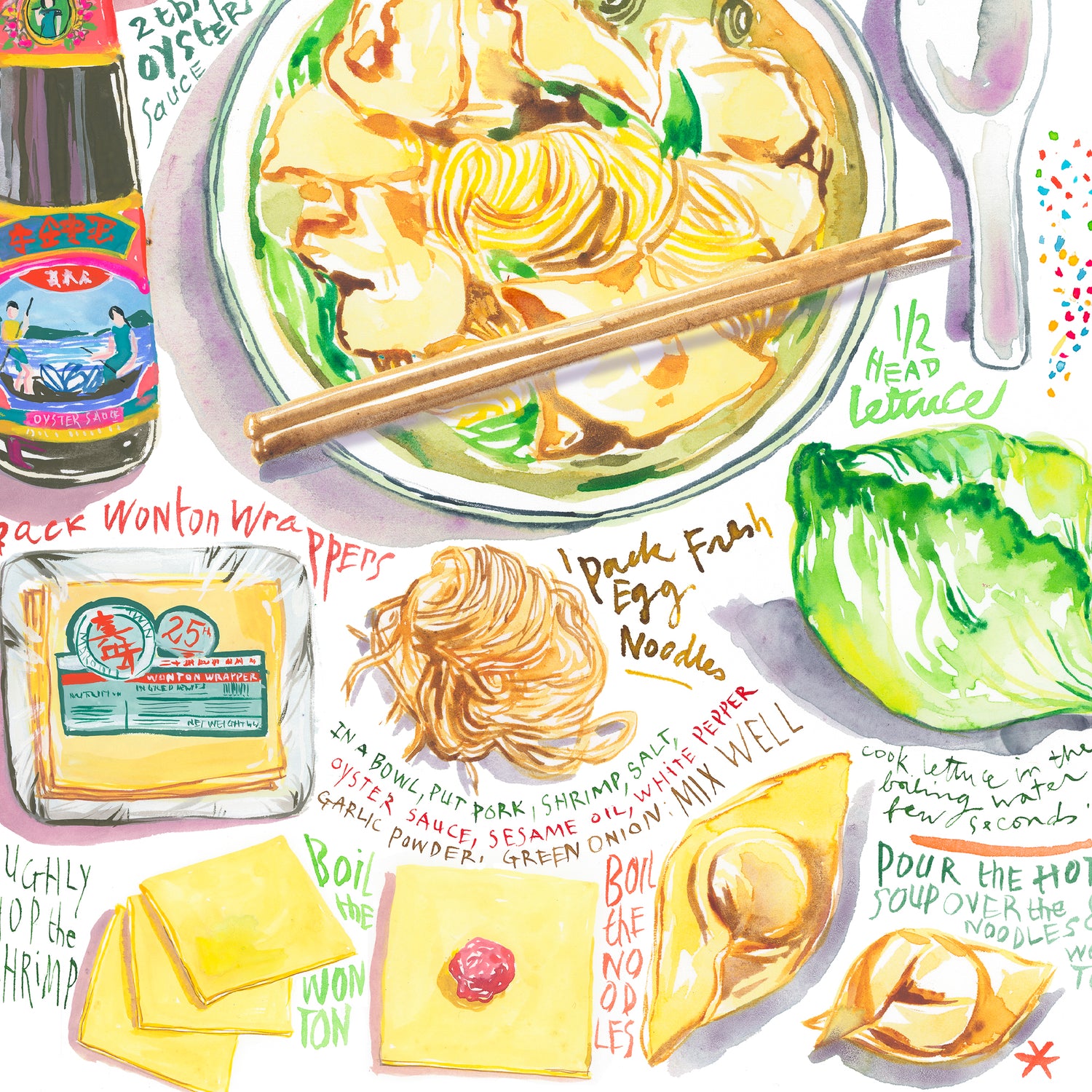 Recette de la Soupe aux Nouilles Wonton de Hong Kong