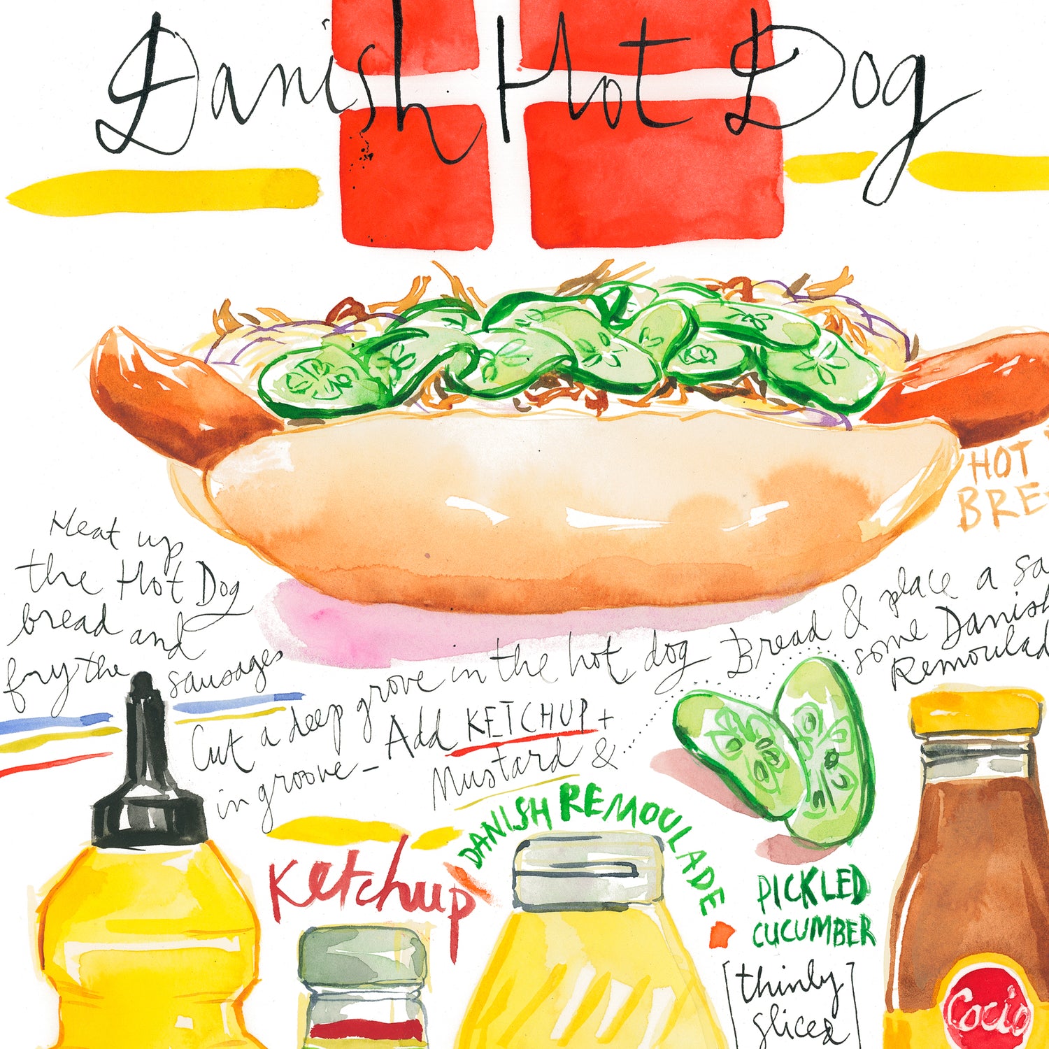 La recette du hot-dog danois
