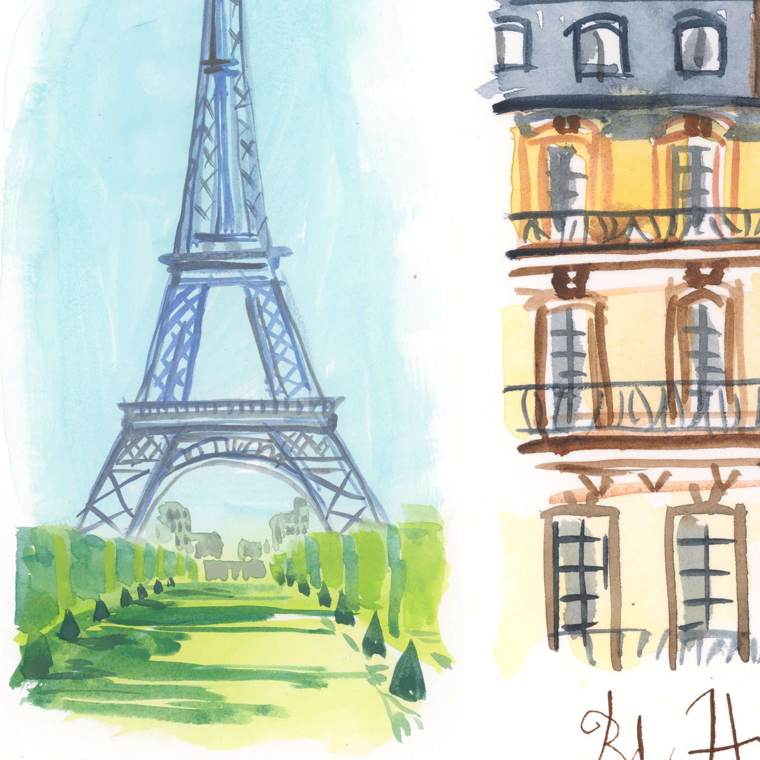 Paris watercolor poster