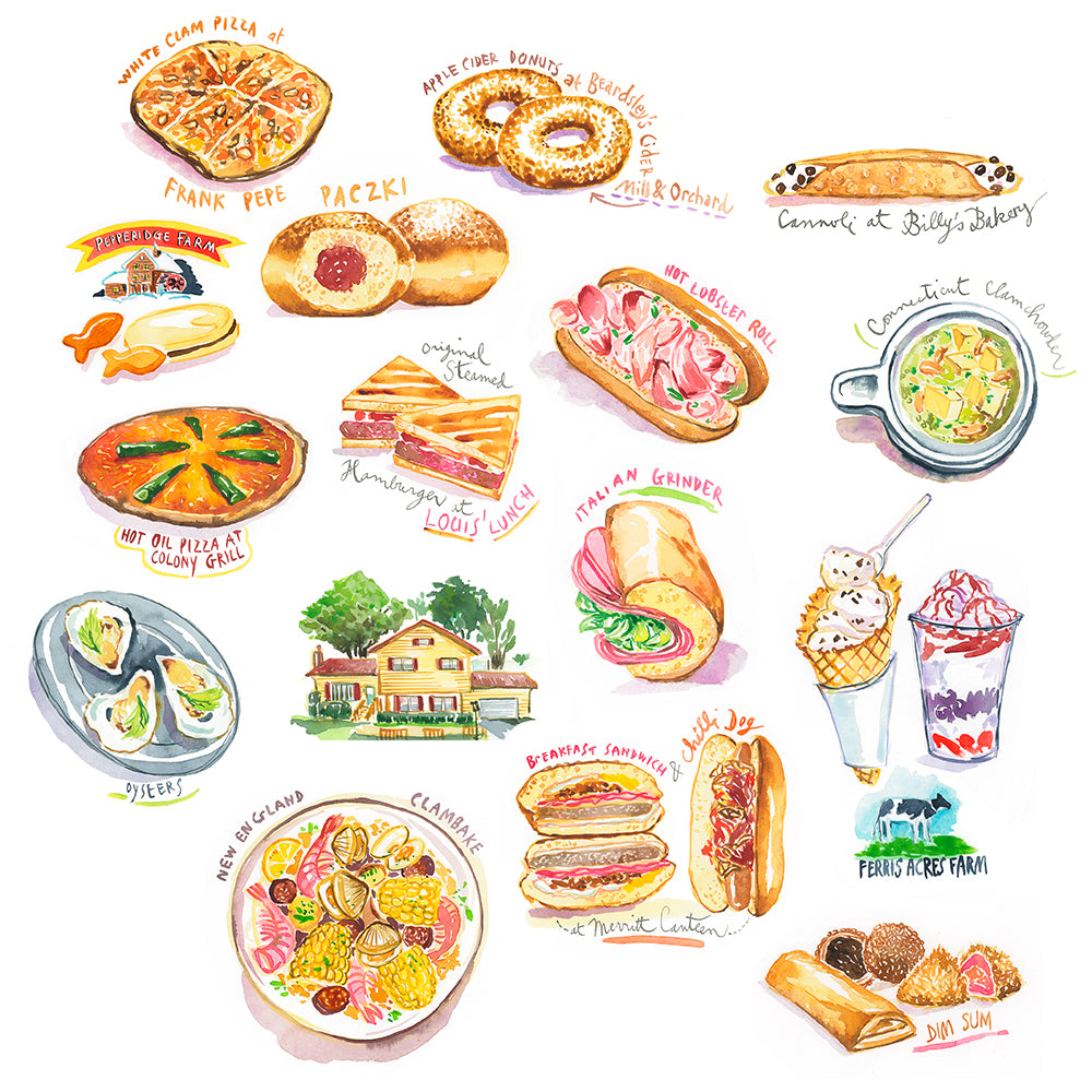 Custom Food Map print