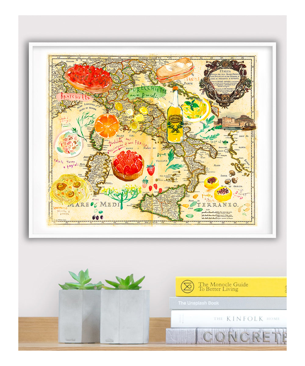 La Cuisine Italienne sur une Carte Ancienne