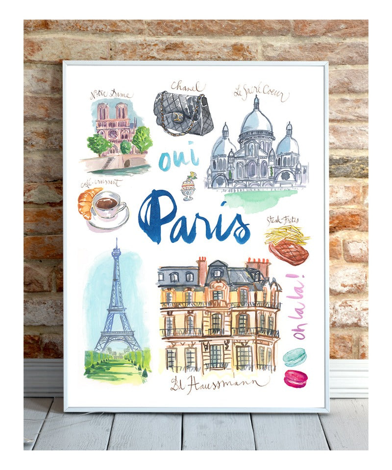Paris watercolor poster