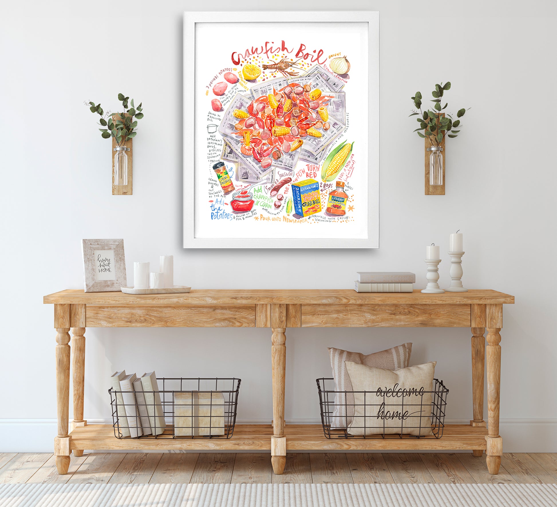 Professional Pot Stirrer Seafood Boil Pot Art Print From Original Artwork 