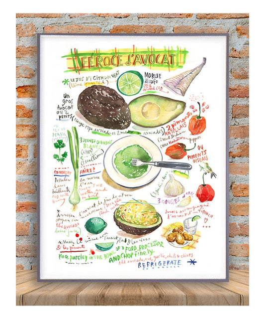 Féroce d'avocat - French West Indies recipe - Bilingual print