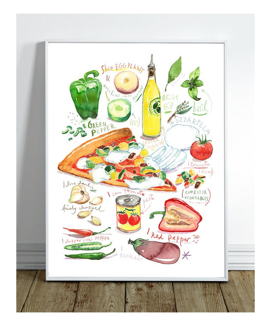 Vegetarian Pizza recipe print